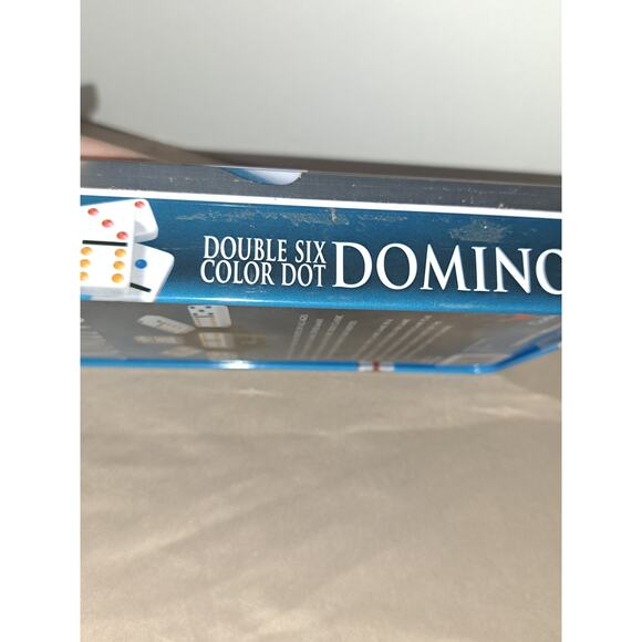 DOMINOS DOUBLE SIX SET COLOR DOT TABLE CLASSIC GAME - COLLECTIBLE TIN CONTAINER - Picture 6 of 6
